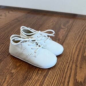 Janie and Jack White Perforated Lace-Up Baby Shoes